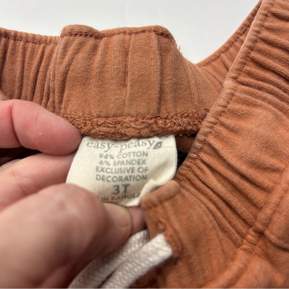 5/$25 Easy Peasy Rust Orange Tan Casual Cargo Drawstring Shorts - Picture 2 of 3